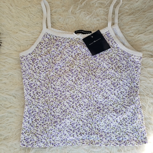RARE Brandy Melville Purple Floral Belle Tank - Picture 1 of 4
